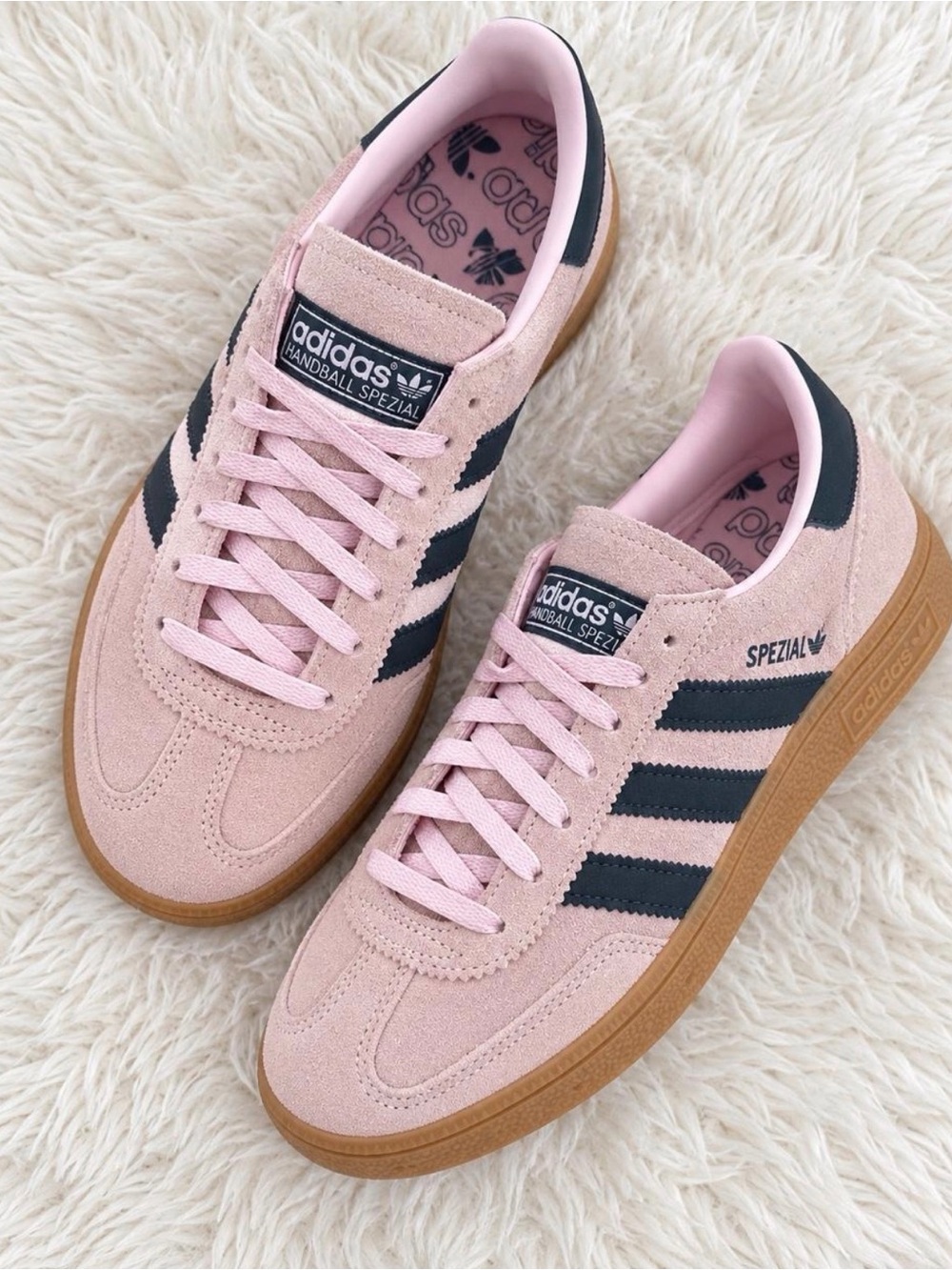 adidas Handball Spezial Pink & navy Suede Sneakers
